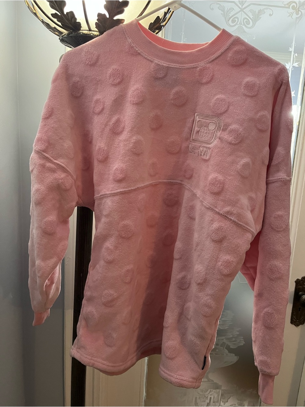 Walt Disney World Spirit Jersey Pink Polka Dot Adult Fleece size XS